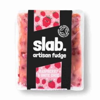 Raspberry & White Choc Fudge Slab x 6